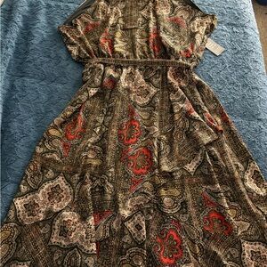 Elegant Paisley Print Dress